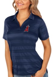 Antigua Los Angeles Angels Womens Navy Blue Compass Short Sleeve Polo Shirt