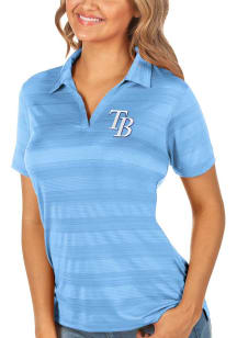 Antigua Tampa Bay Rays Womens Blue Compass Short Sleeve Polo Shirt