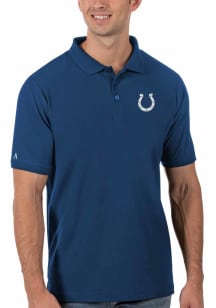 Antigua Indianapolis Colts Mens Blue Legacy Pique Short Sleeve Polo
