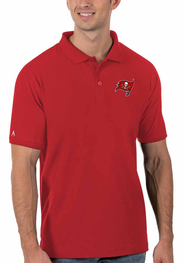 Antigua Tampa Bay Buccaneers Mens Red Legacy Pique Short Sleeve Polo