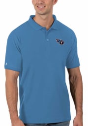 Antigua Tennessee Titans Mens Blue Legacy Pique Short Sleeve Polo