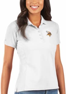 Antigua Minnesota Vikings Womens White Legacy Pique Short Sleeve Polo Shirt