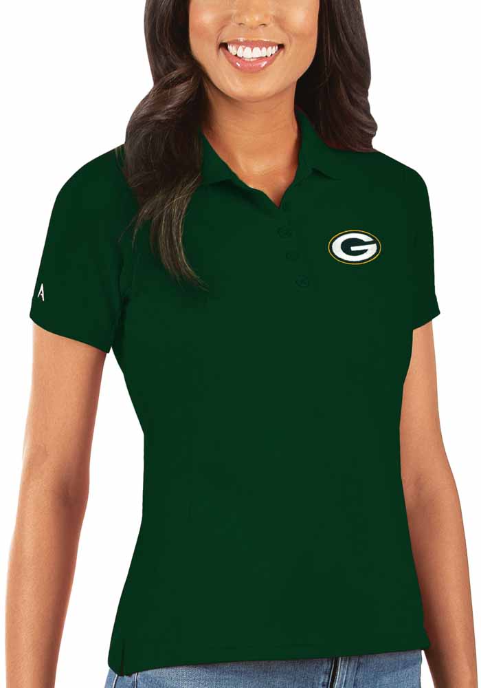 Antigua Women's Green Bay Packers Grey Legacy Pique Polo