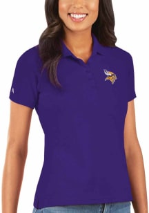 Antigua Minnesota Vikings Womens Purple Legacy Pique Short Sleeve Polo Shirt