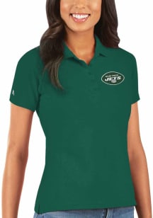 Antigua New York Jets Womens Green Legacy Pique Short Sleeve Polo Shirt