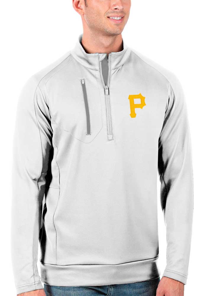 Antigua Pittsburgh Pirates Mens White Generation Long Sleeve 1/4 Zip Pullover