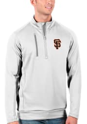 Antigua San Francisco Giants Mens White Generation Long Sleeve 1/4 Zip Pullover