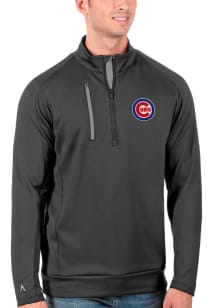 Antigua Chicago Cubs Mens Grey Generation Long Sleeve 1/4 Zip Pullover