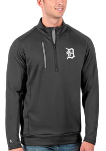 Antigua Detroit Tigers Mens Grey Generation Long Sleeve 1/4 Zip Pullover