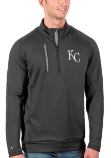 Antigua Kansas City Royals Mens Grey Generation Long Sleeve 1/4 Zip Pullover