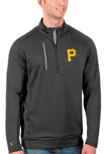 Antigua Pittsburgh Pirates Mens Grey Generation Long Sleeve 1/4 Zip Pullover