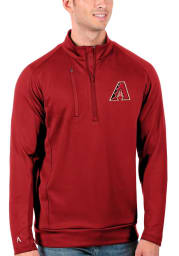 Antigua Arizona Diamondbacks Mens Red Generation Long Sleeve 1/4 Zip Pullover
