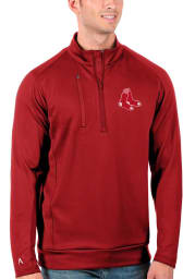 Antigua Boston Red Sox Mens Red Generation Long Sleeve 1/4 Zip Pullover