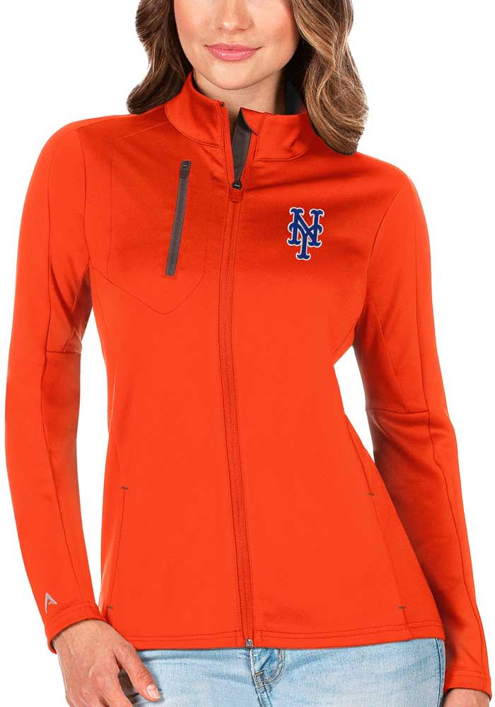 Antigua New York Mets Womens Orange Generation Light Weight Jacket