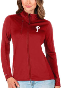 Antigua Philadelphia Phillies Womens Red Generation Light Weight Jacket
