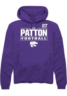 Cub Patton Rally Mens Purple K-State Wildcats NIL Stacked Box Player Hood