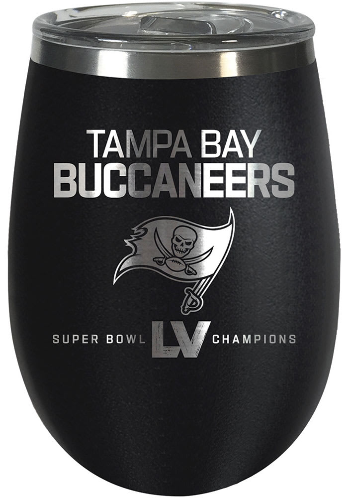 Tampa Bay Buccaneers Super Bowl LV Champions 10oz Wine Stainless Steel Tumbler - Black