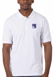 Antigua New York Rangers Mens White Legacy Pique Short Sleeve Polo