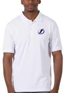 Antigua Tampa Bay Lightning Mens White Legacy Pique Short Sleeve Polo