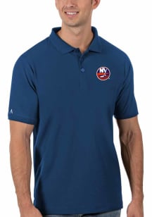 Antigua New York Islanders Mens Blue Legacy Pique Short Sleeve Polo