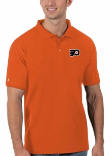 Antigua Philadelphia Flyers Mens Orange Legacy Pique Short Sleeve Polo