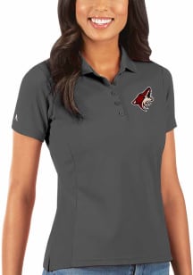 Antigua Arizona Coyotes Womens Grey Legacy Pique Short Sleeve Polo Shirt