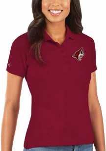 Antigua Arizona Coyotes Womens Red Legacy Pique Short Sleeve Polo Shirt