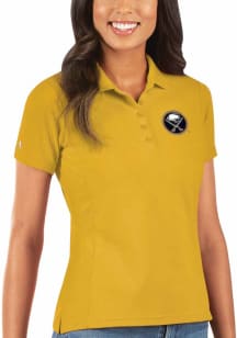 Antigua Buffalo Sabres Womens Gold Legacy Pique Short Sleeve Polo Shirt