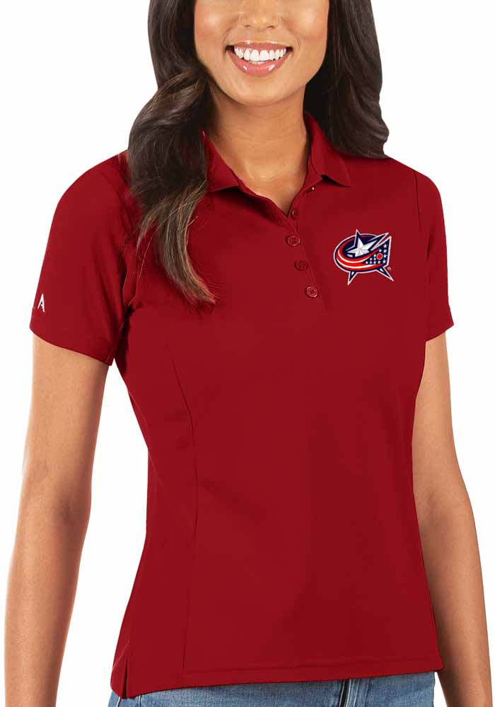 Antigua Columbus Blue Jackets Womens Legacy Pique Short Sleeve Polo Shirt