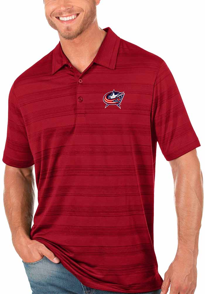 Antigua Columbus Blue Jackets Mens Compass Short Sleeve Polo