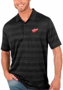 Antigua Detroit Red Wings Mens Black Compass Short Sleeve Polo