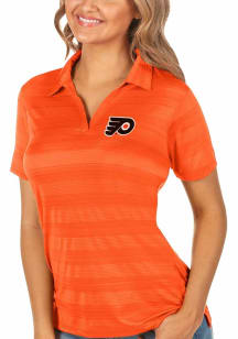 Antigua Philadelphia Flyers Womens Orange Compass Short Sleeve Polo Shirt