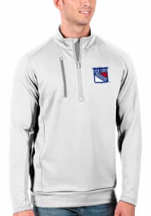 Antigua New York Rangers Mens White Generation Long Sleeve 1/4 Zip Pullover