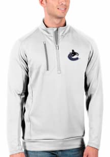 Antigua Vancouver Canucks Mens White Generation Long Sleeve 1/4 Zip Pullover