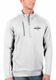 Antigua Washington Capitals Mens White Generation Long Sleeve 1/4 Zip Pullover