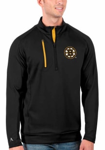 Antigua Boston Bruins Mens Black Generation Long Sleeve 1/4 Zip Pullover