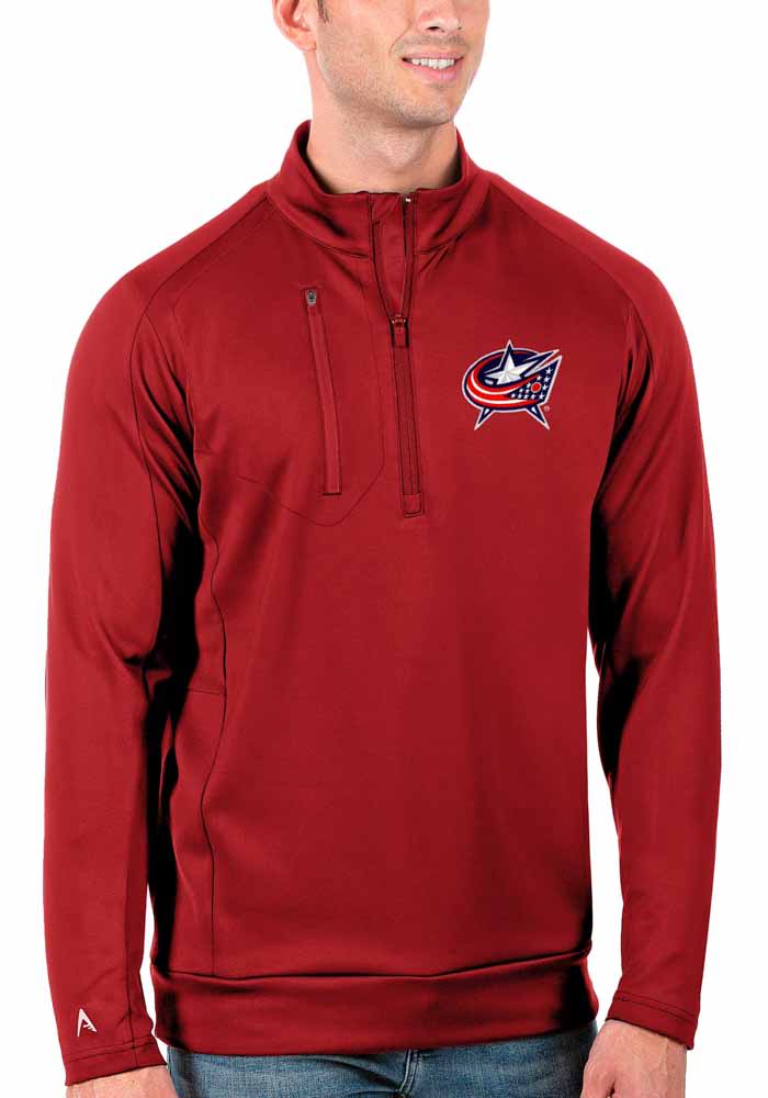 Antigua Columbus Blue Jackets Mens Generation Long Sleeve 1/4 Zip Pullover