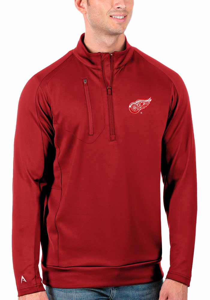 Antigua Detroit Red Wings Mens Red Generation Long Sleeve 1/4 Zip Pullover