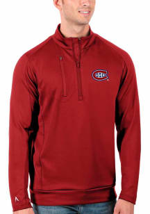 Antigua Montreal Canadiens Mens Red Generation Long Sleeve 1/4 Zip Pullover