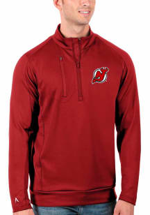 Antigua New Jersey Devils Mens Red Generation Long Sleeve 1/4 Zip Pullover