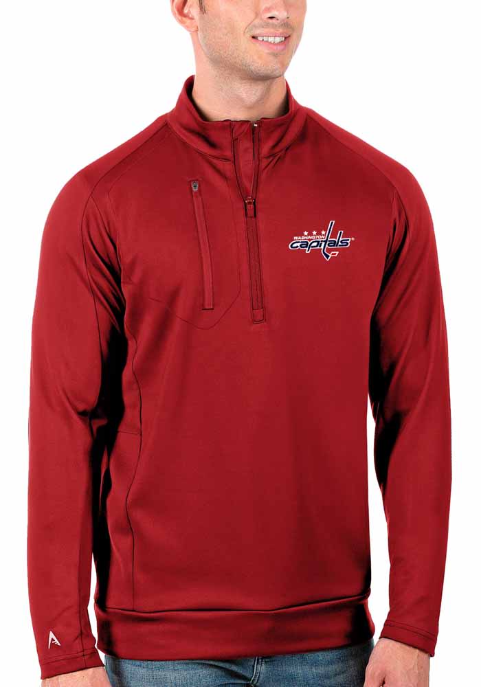 Antigua Washington Capitals Mens Red Generation Long Sleeve 1/4 Zip Pullover