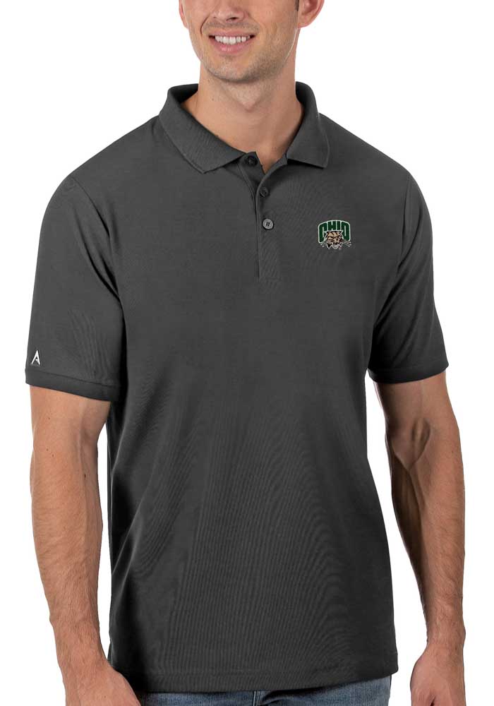 Antigua Ohio Bobcats Mens Legacy Pique Short Sleeve Polo