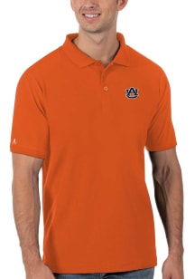 Antigua Auburn Tigers Mens Orange Legacy Pique Short Sleeve Polo