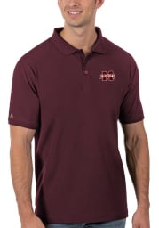 Antigua Mississippi State Bulldogs Mens Red Legacy Pique Short Sleeve Polo