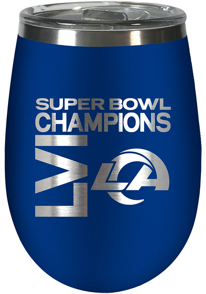 Los Angeles Rams Super Bowl LVI Champions 10 oz Team Color Wine Stainless Steel Tumbler - Blue