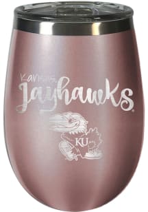 Kansas Jayhawks 10oz Rose Stemless Wine Stainless Steel Stemless