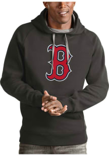 Antigua Boston Red Sox Mens Charcoal Victory Long Sleeve Hoodie