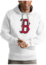 Antigua Boston Red Sox Mens White Victory Long Sleeve Hoodie