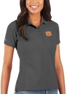 Antigua Auburn Tigers Womens Grey Legacy Pique Short Sleeve Polo Shirt