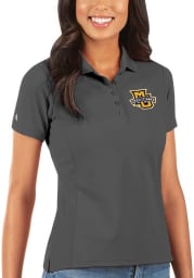 Antigua Marquette Golden Eagles Womens Grey Legacy Pique Short Sleeve Polo Shirt
